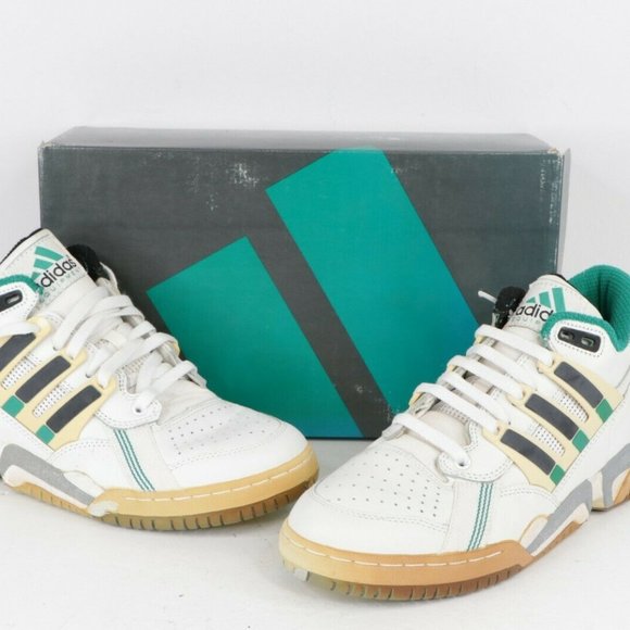 NOS Vintage 90s Adidas EQT Basketball Mid Sneakers Shoes White Green - Picture 2 of 11